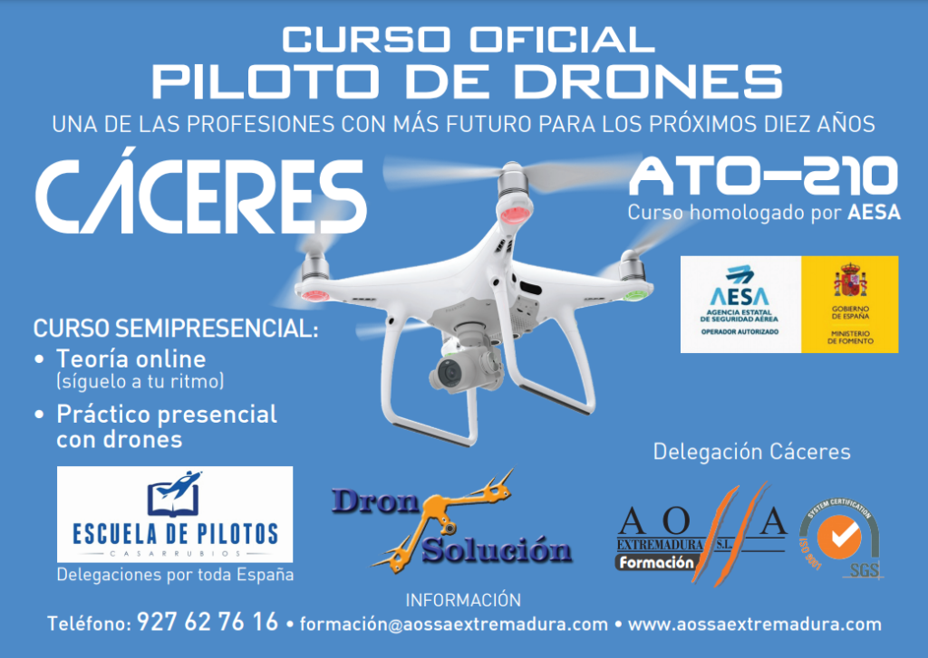 Curso Oficial de Pilotos de Drones en Cáceres